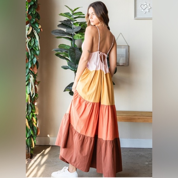 Gorgeous Multi Color Tiered Boho Maxi Dress - Picture 2 of 8